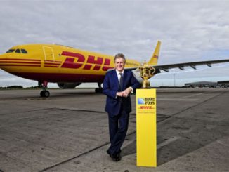 Phil Couchman, CEO, DHL Express with Webb Ellis Cup